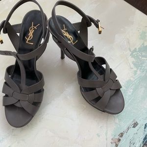 Authentic YSL Tribute Sandals -  size 39 Gray